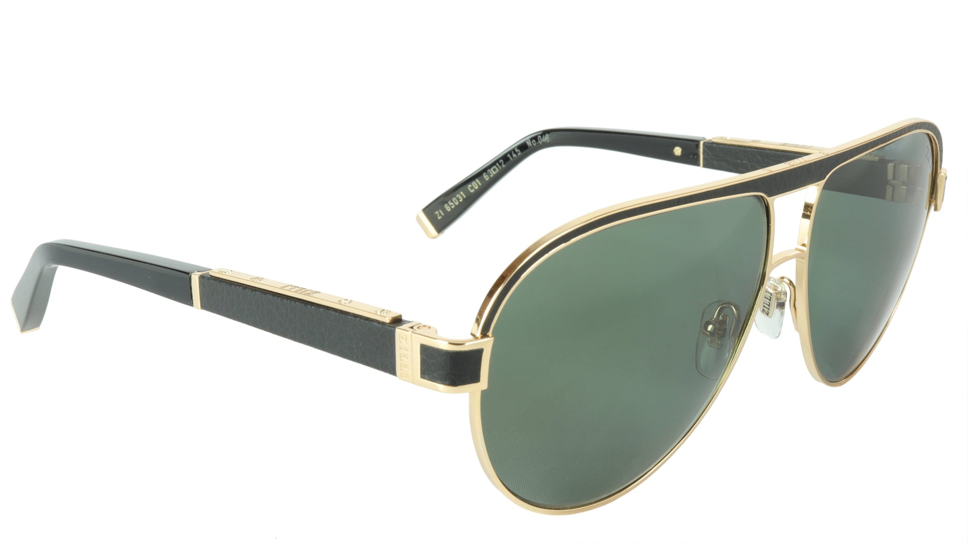 ZILLI Sunglasses Titanium Acetate Leather Polarized France Handmade ZI 65031 C01 - Frame Bay
