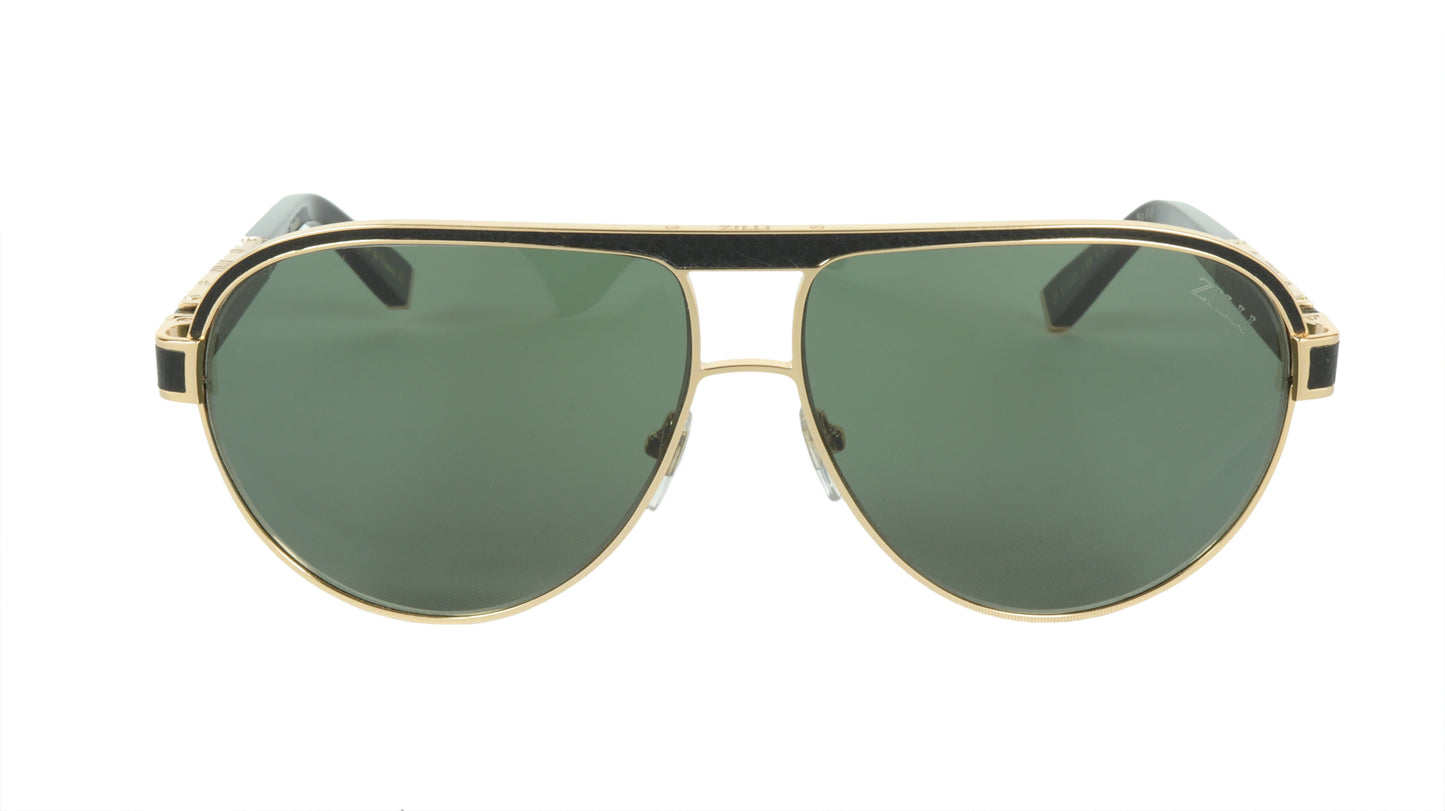 ZILLI Sunglasses Titanium Acetate Leather Polarized France Handmade ZI 65031 C01 - Frame Bay
