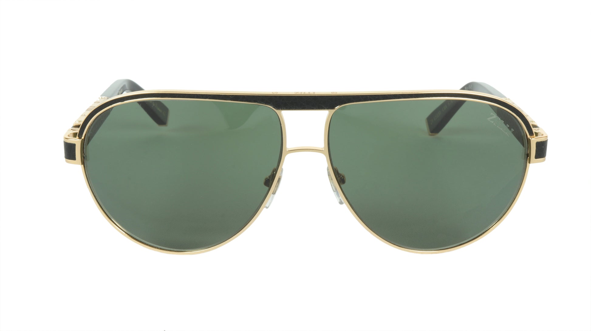 ZILLI Sunglasses Titanium Acetate Leather Polarized France Handmade ZI 65031 C01 - Frame Bay