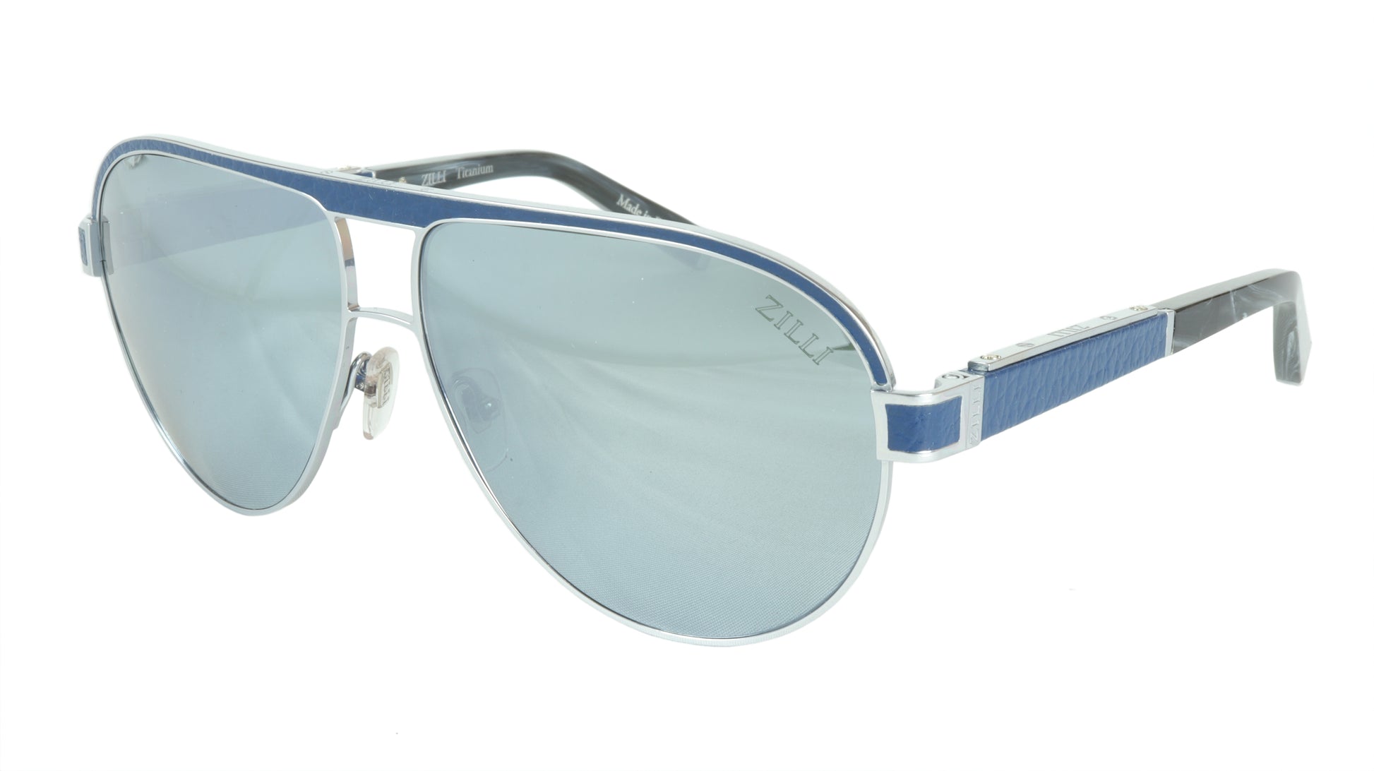 ZILLI Sunglasses Titanium Acetate Leather Polarized France Handmade ZI 65031 C03 - Frame Bay