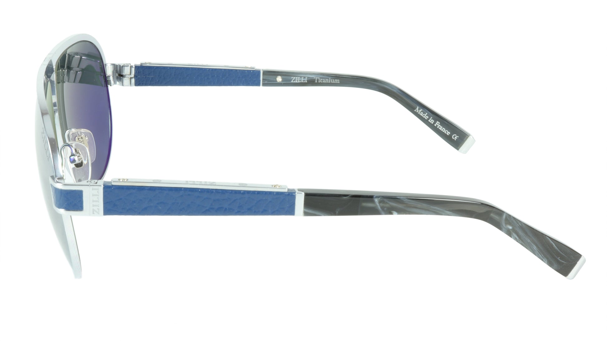 ZILLI Sunglasses Titanium Acetate Leather Polarized France Handmade ZI 65031 C03 - Frame Bay