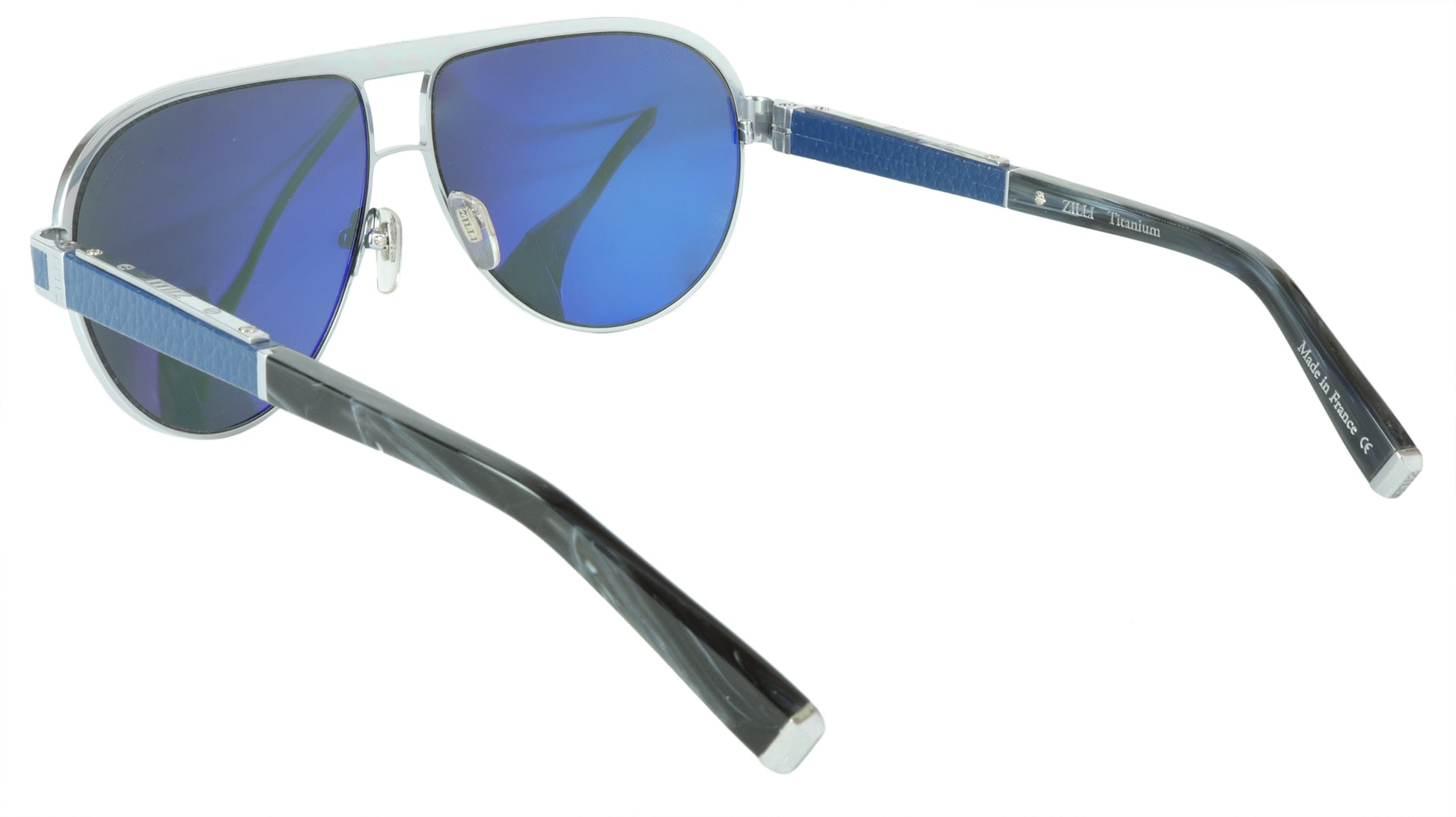 ZILLI Sunglasses Titanium Acetate Leather Polarized France Handmade ZI 65031 C03 - Frame Bay