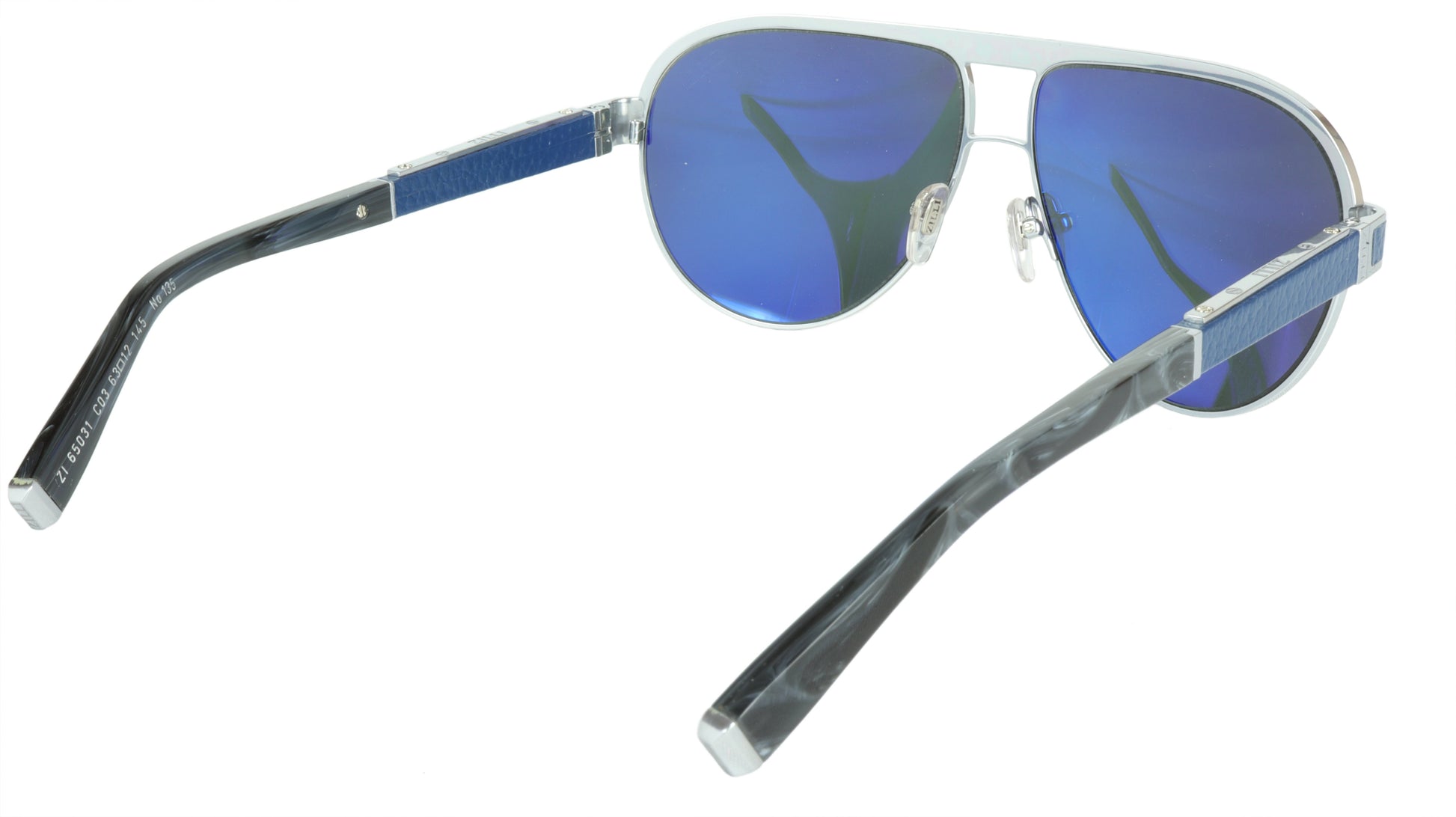 ZILLI Sunglasses Titanium Acetate Leather Polarized France Handmade ZI 65031 C03 - Frame Bay