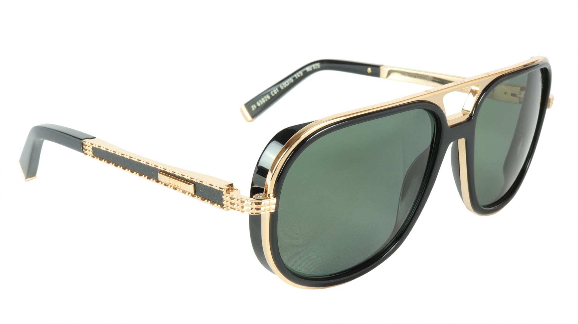 ZILLI Sunglasses Titanium Acetate Leather Polarized France Handmade ZI 65026 C01 - Frame Bay