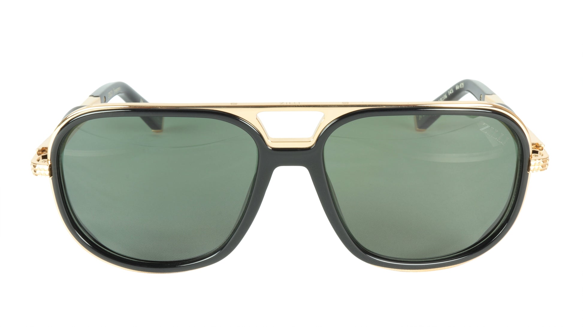 ZILLI Sunglasses Titanium Acetate Leather Polarized France Handmade ZI 65026 C01 - Frame Bay