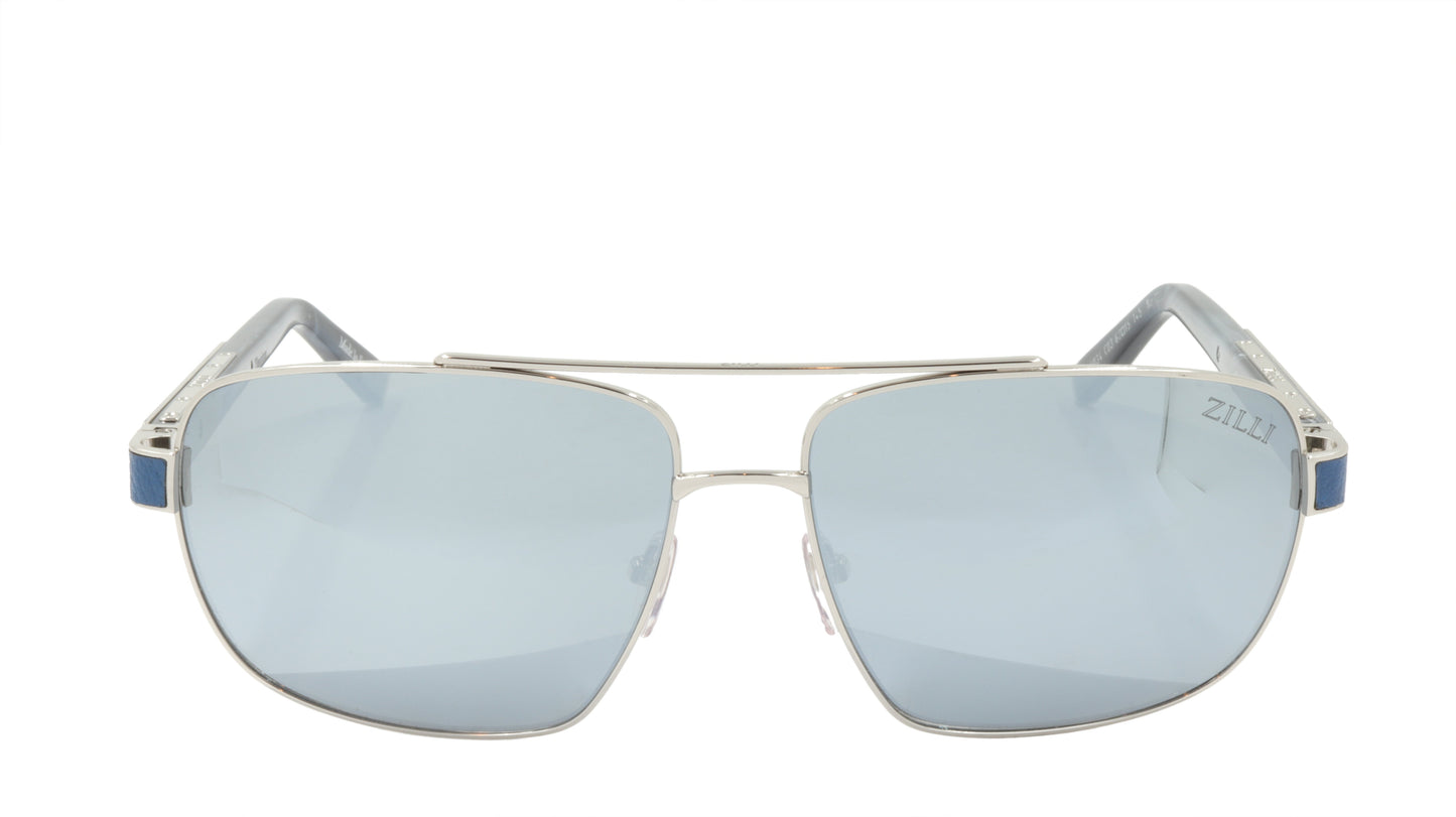 ZILLI Sunglasses Titanium Acetate Leather Polarized France Handmade ZI 65034 C03