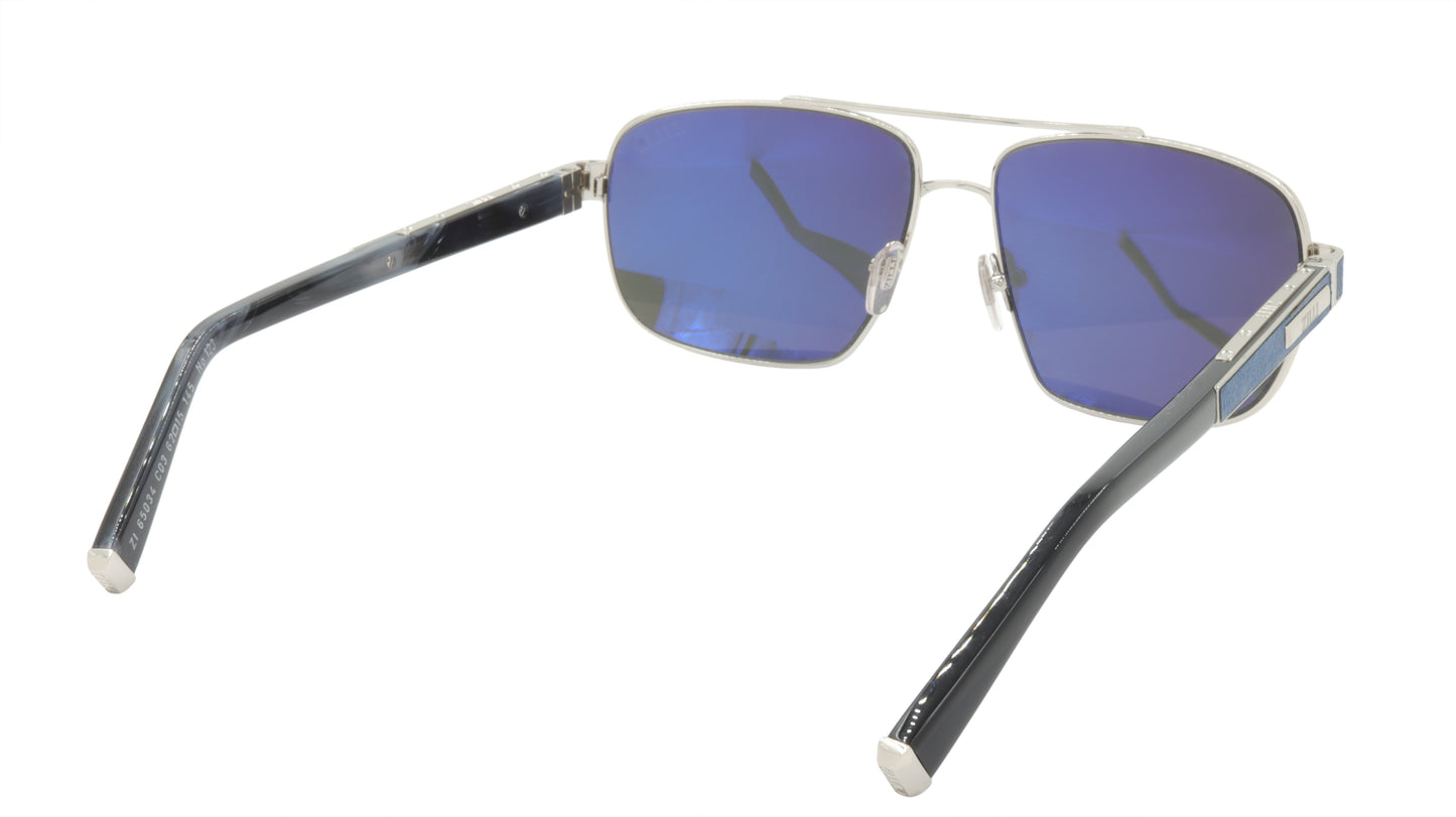 ZILLI Sunglasses Titanium Acetate Leather Polarized France Handmade ZI 65034 C03