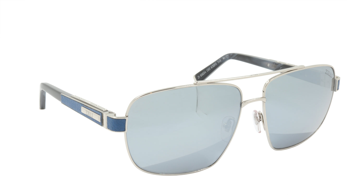 ZILLI Sunglasses Titanium Acetate Leather Polarized France Handmade ZI 65034 C03