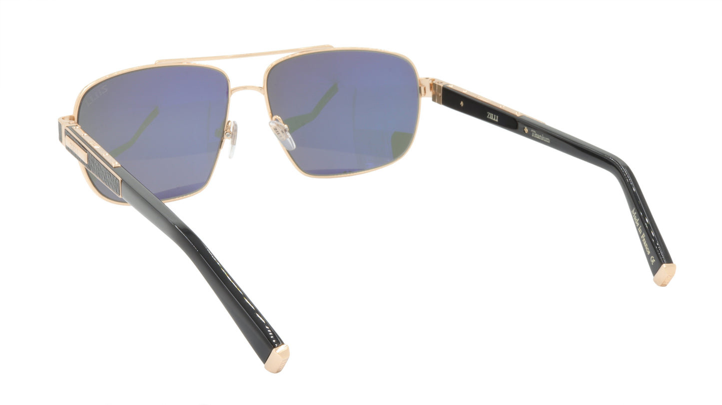 ZILLI Sunglasses Titanium Acetate Leather Polarized France Handmade ZI 65034 C01