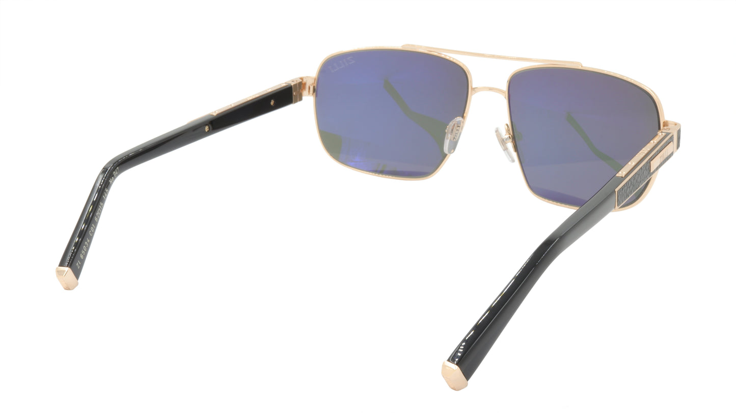 ZILLI Sunglasses Titanium Acetate Leather Polarized France Handmade ZI 65034 C01