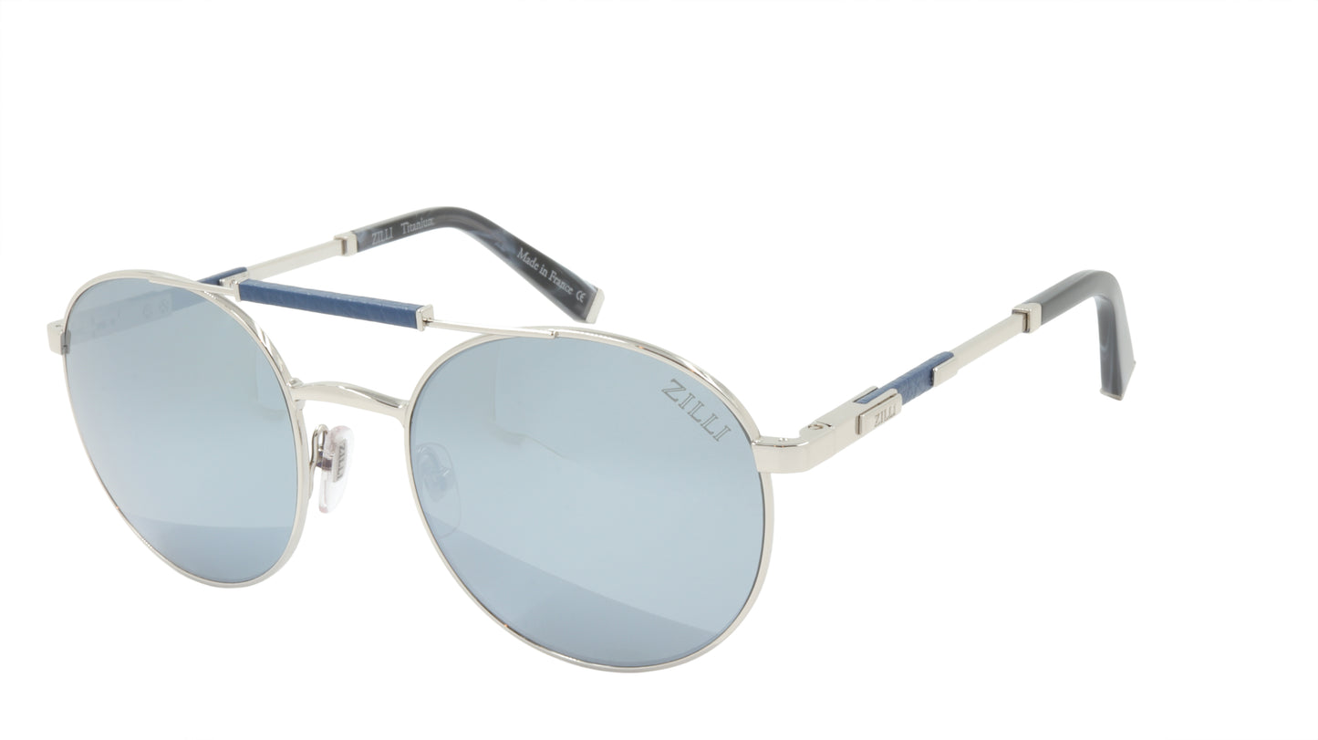 ZILLI Sunglasses Titanium Acetate Leather Polarized France Handmade ZI 65029 C03