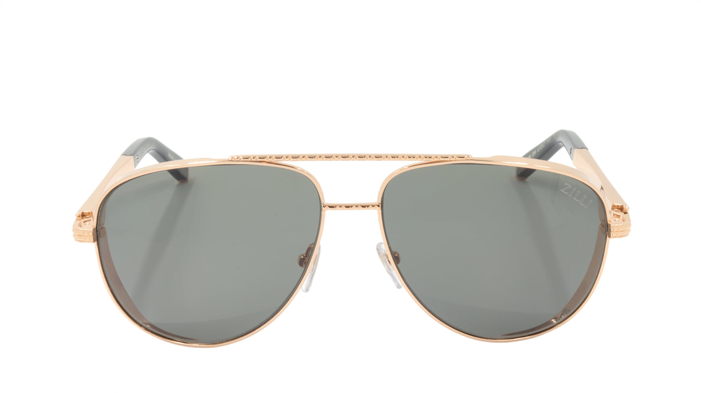 ZILLI Sunglasses Titanium Acetate Leather Polarized France Handmade ZI 65028 C01