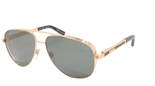 ZILLI Sunglasses Titanium Acetate Leather Polarized France Handmade ZI 65028 C01