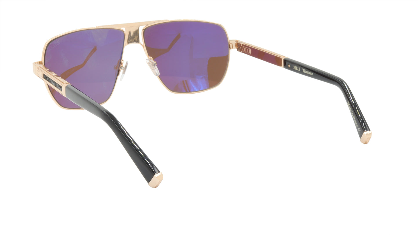 ZILLI Sunglasses Titanium Acetate Leather Polarized France Handmade ZI 65035 C01