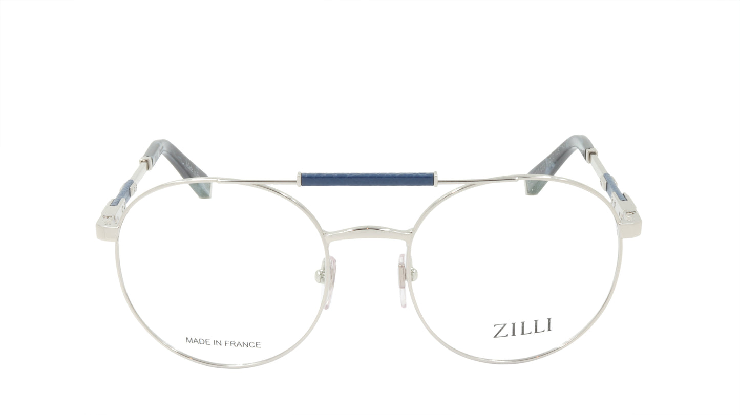 ZILLI Eyeglasses Frame Titanium Acetate Leather France Made ZI 60037 C03