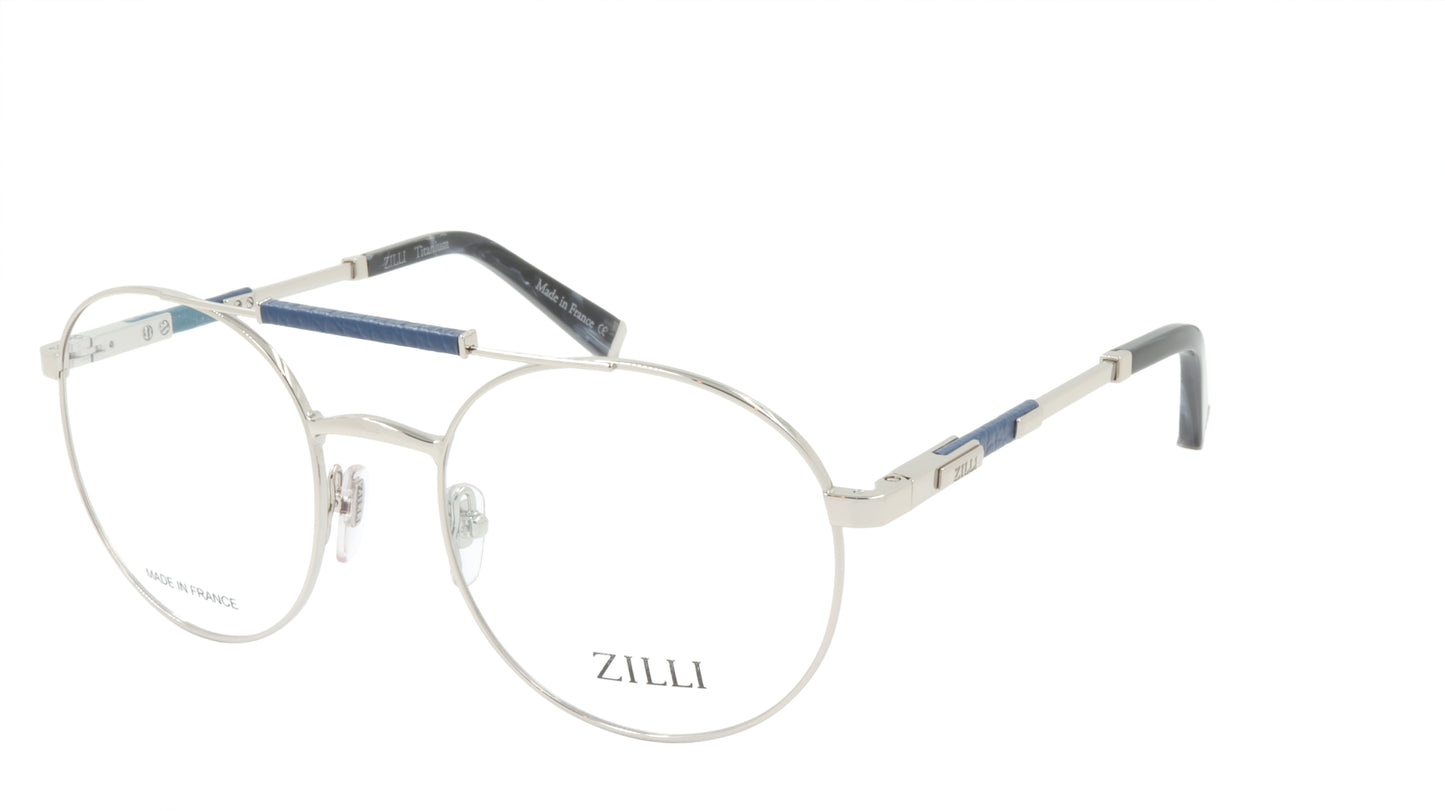 ZILLI Eyeglasses Frame Titanium Acetate Leather France Made ZI 60037 C03