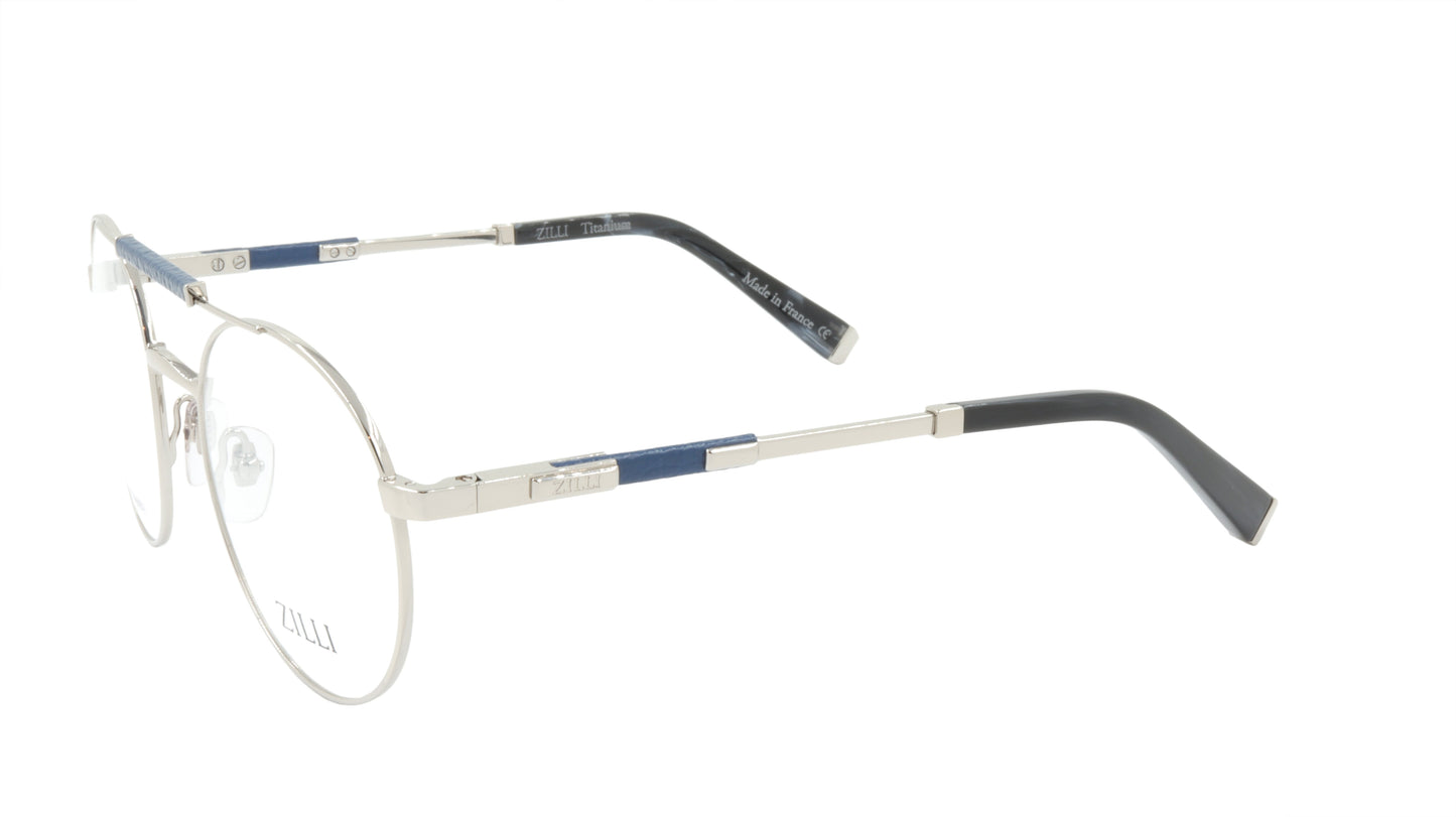 ZILLI Eyeglasses Frame Titanium Acetate Leather France Made ZI 60037 C03