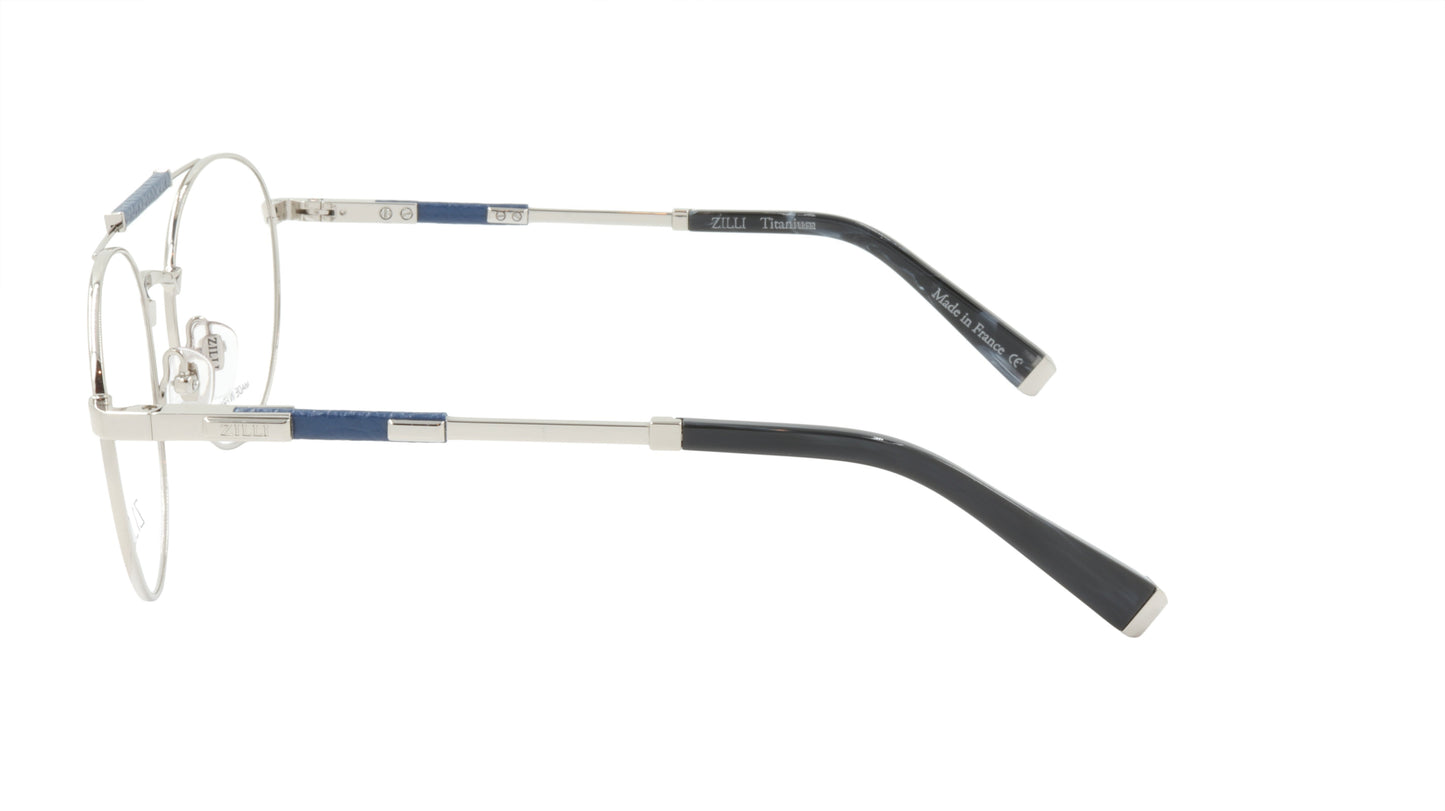 ZILLI Eyeglasses Frame Titanium Acetate Leather France Made ZI 60037 C03
