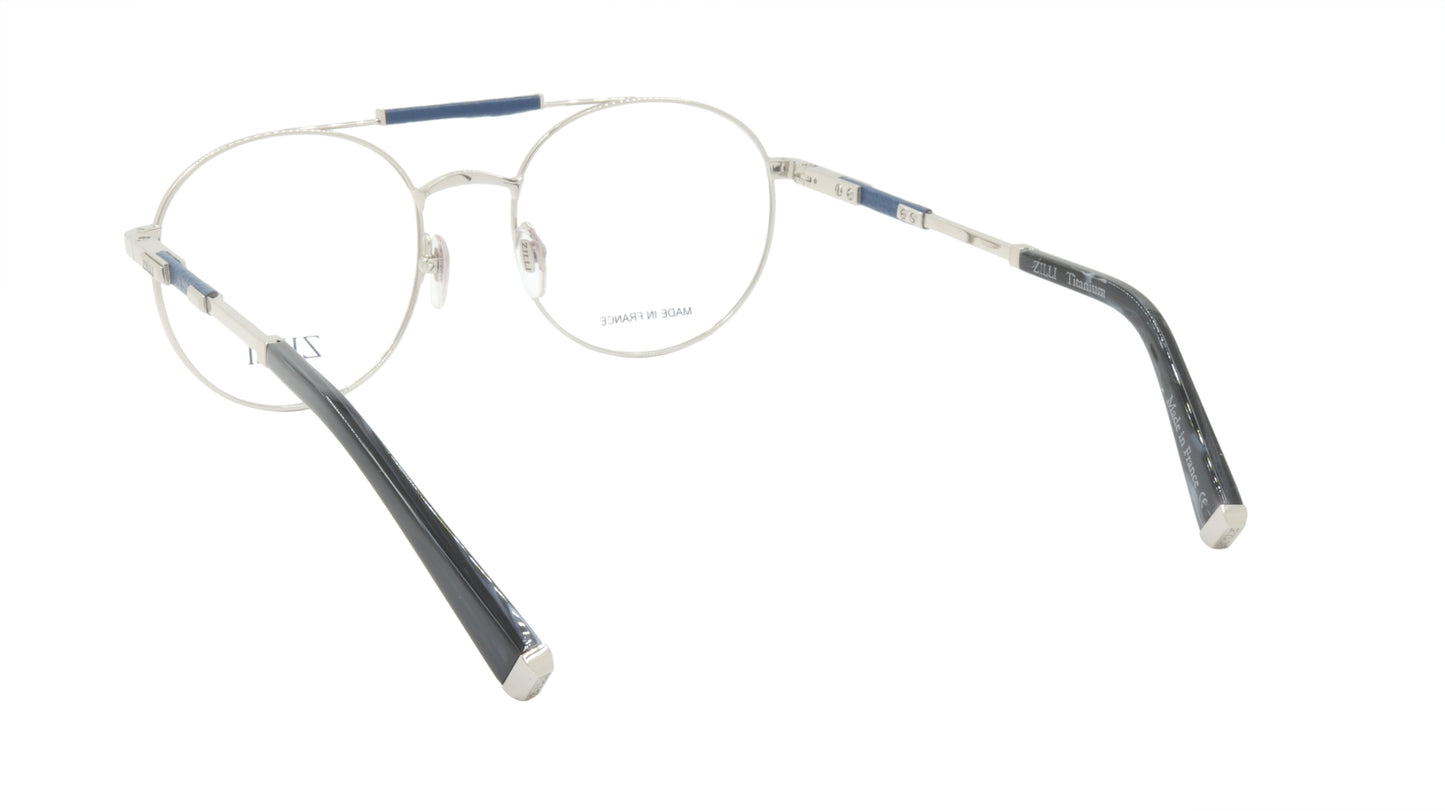 ZILLI Eyeglasses Frame Titanium Acetate Leather France Made ZI 60037 C03