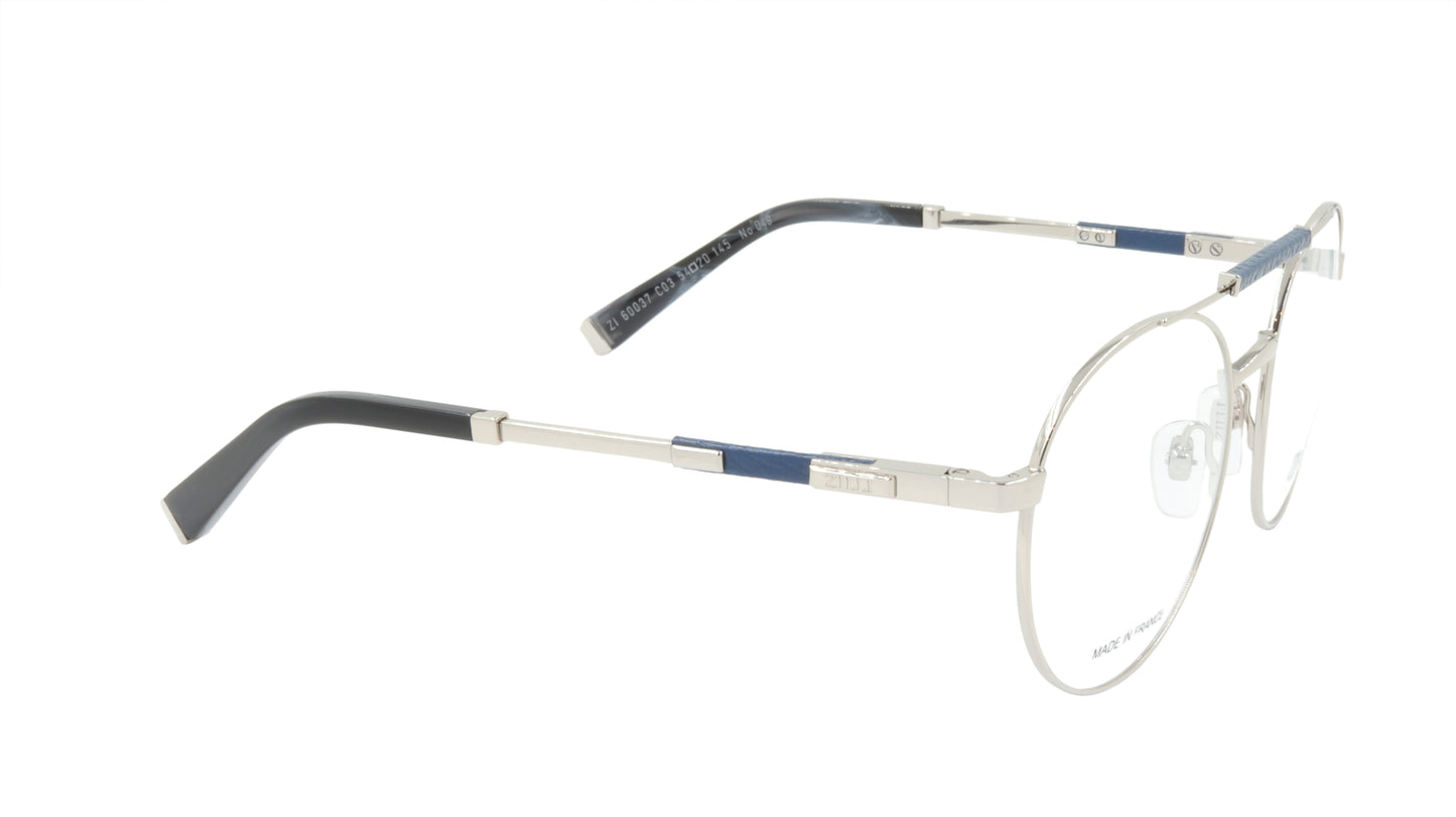 ZILLI Eyeglasses Frame Titanium Acetate Leather France Made ZI 60037 C03
