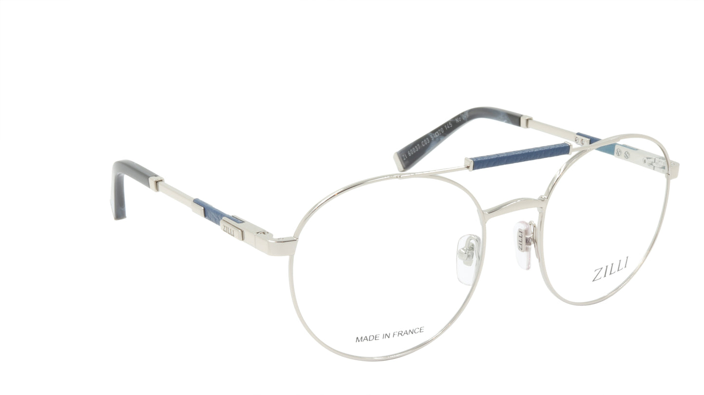ZILLI Eyeglasses Frame Titanium Acetate Leather France Made ZI 60037 C03