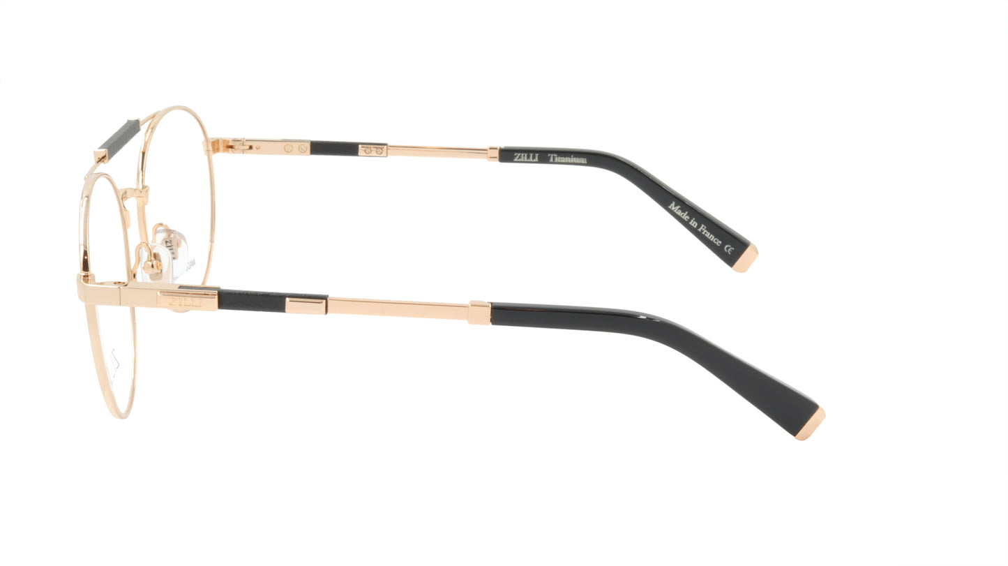 ZILLI Eyeglasses Frame Titanium Acetate Leather France Made ZI 60037 C01