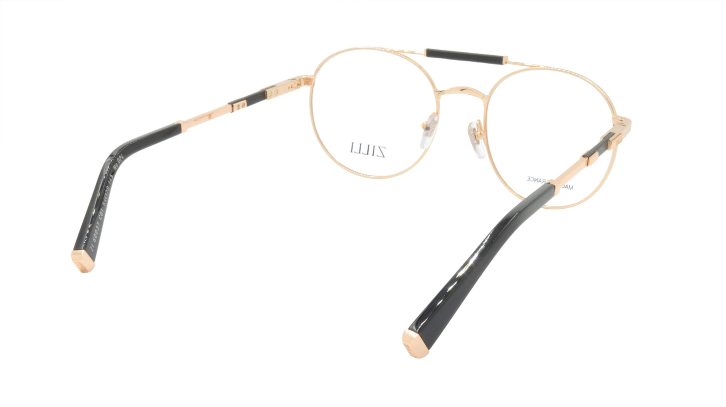 ZILLI Eyeglasses Frame Titanium Acetate Leather France Made ZI 60037 C01