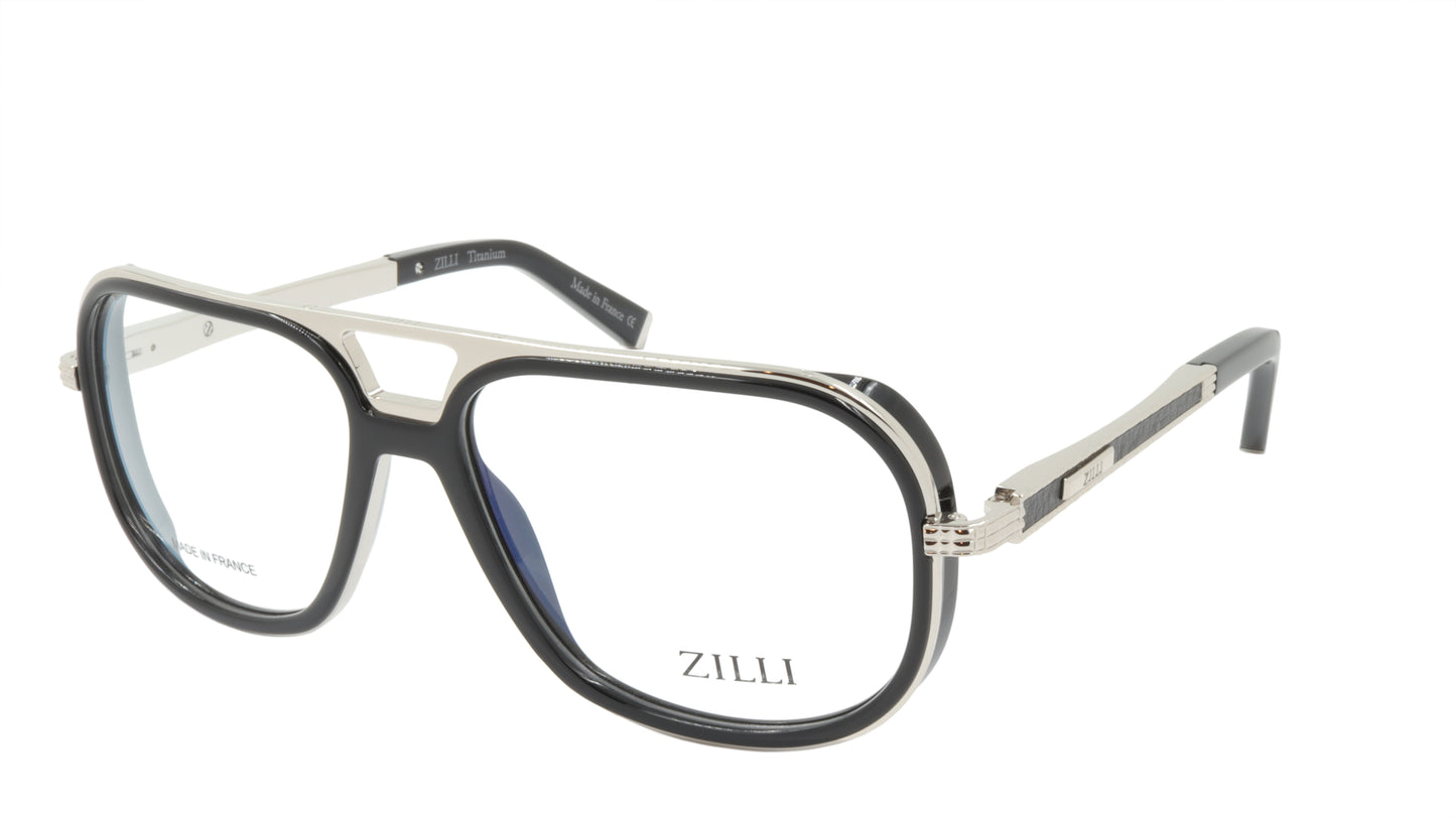 ZILLI Eyeglasses Frame Titanium Acetate Leather France Made ZI 60044 C06