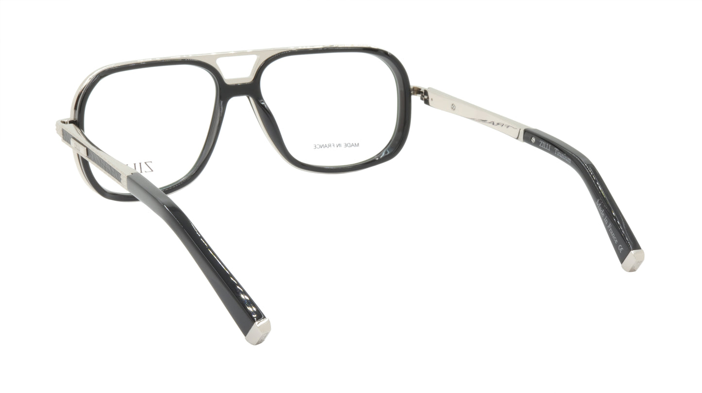 ZILLI Eyeglasses Frame Titanium Acetate Leather France Made ZI 60044 C06