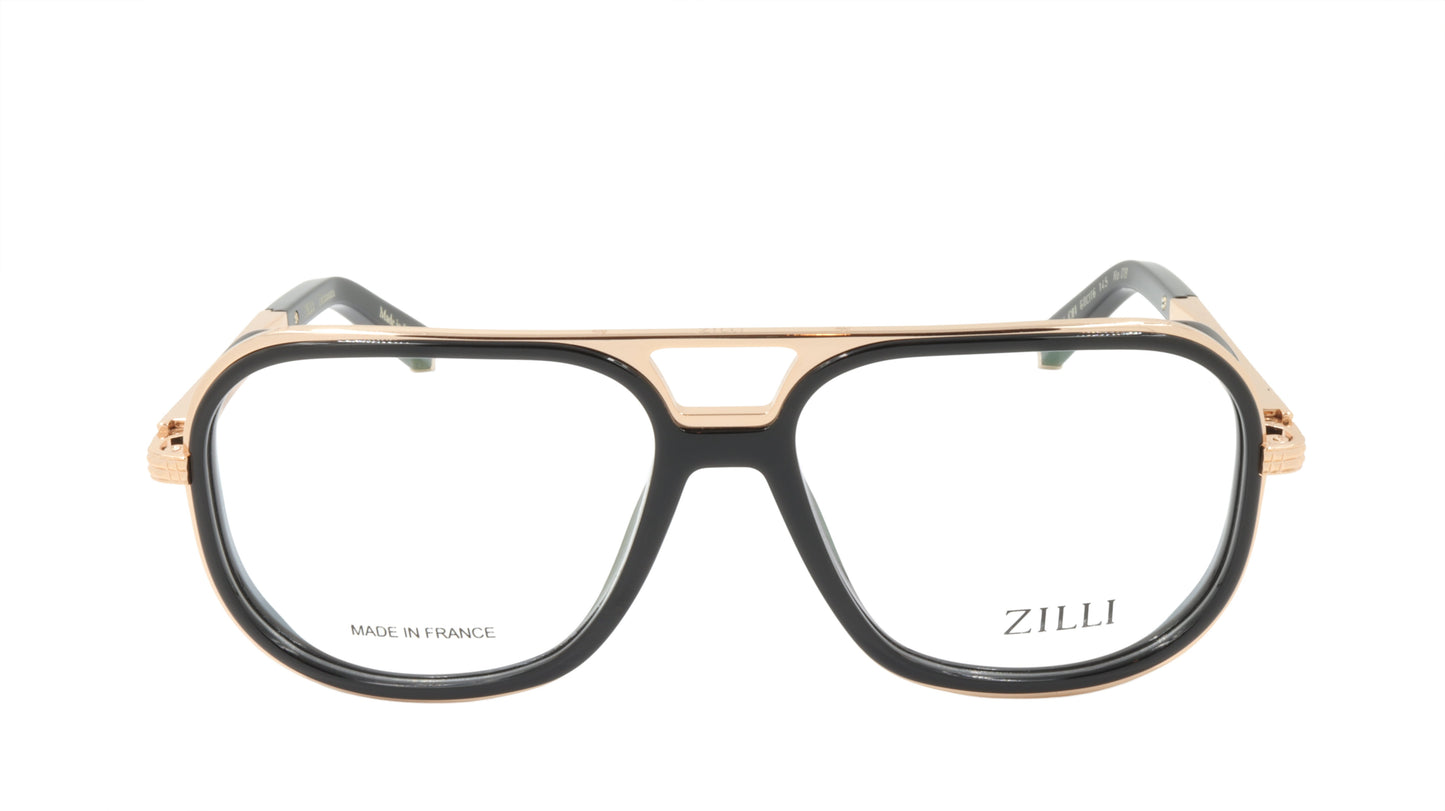 ZILLI Eyeglasses Frame Titanium Acetate Leather France Made ZI 60044 C01