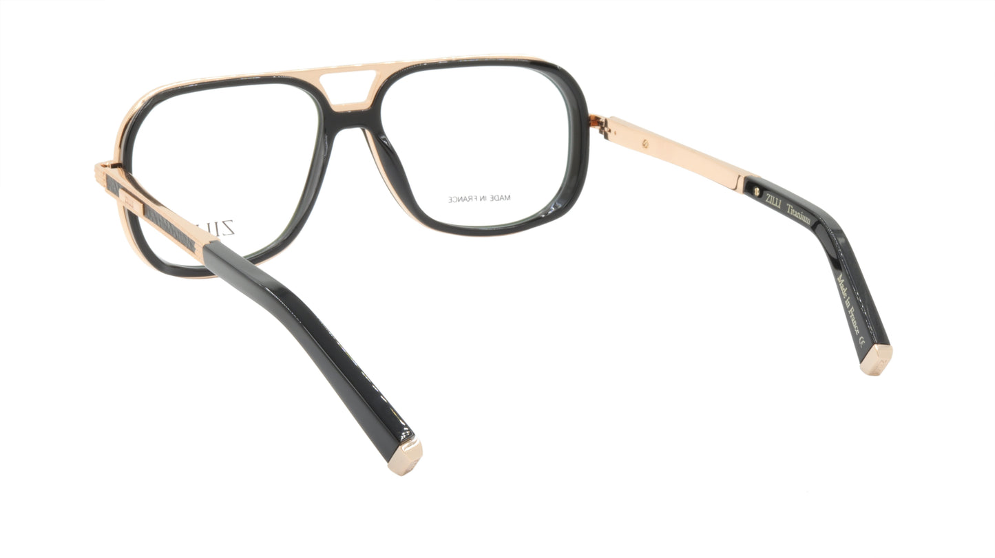 ZILLI Eyeglasses Frame Titanium Acetate Leather France Made ZI 60044 C01