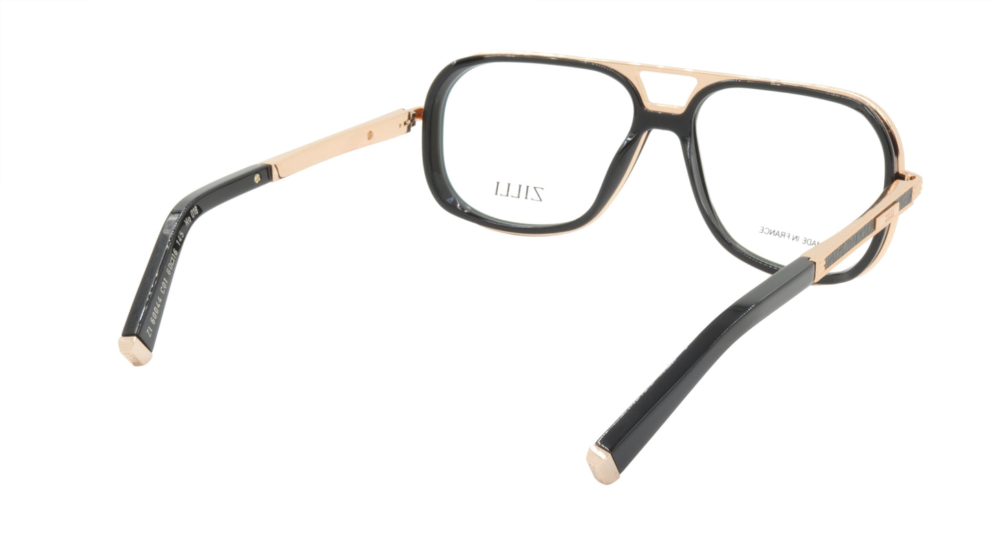 ZILLI Eyeglasses Frame Titanium Acetate Leather France Made ZI 60044 C01