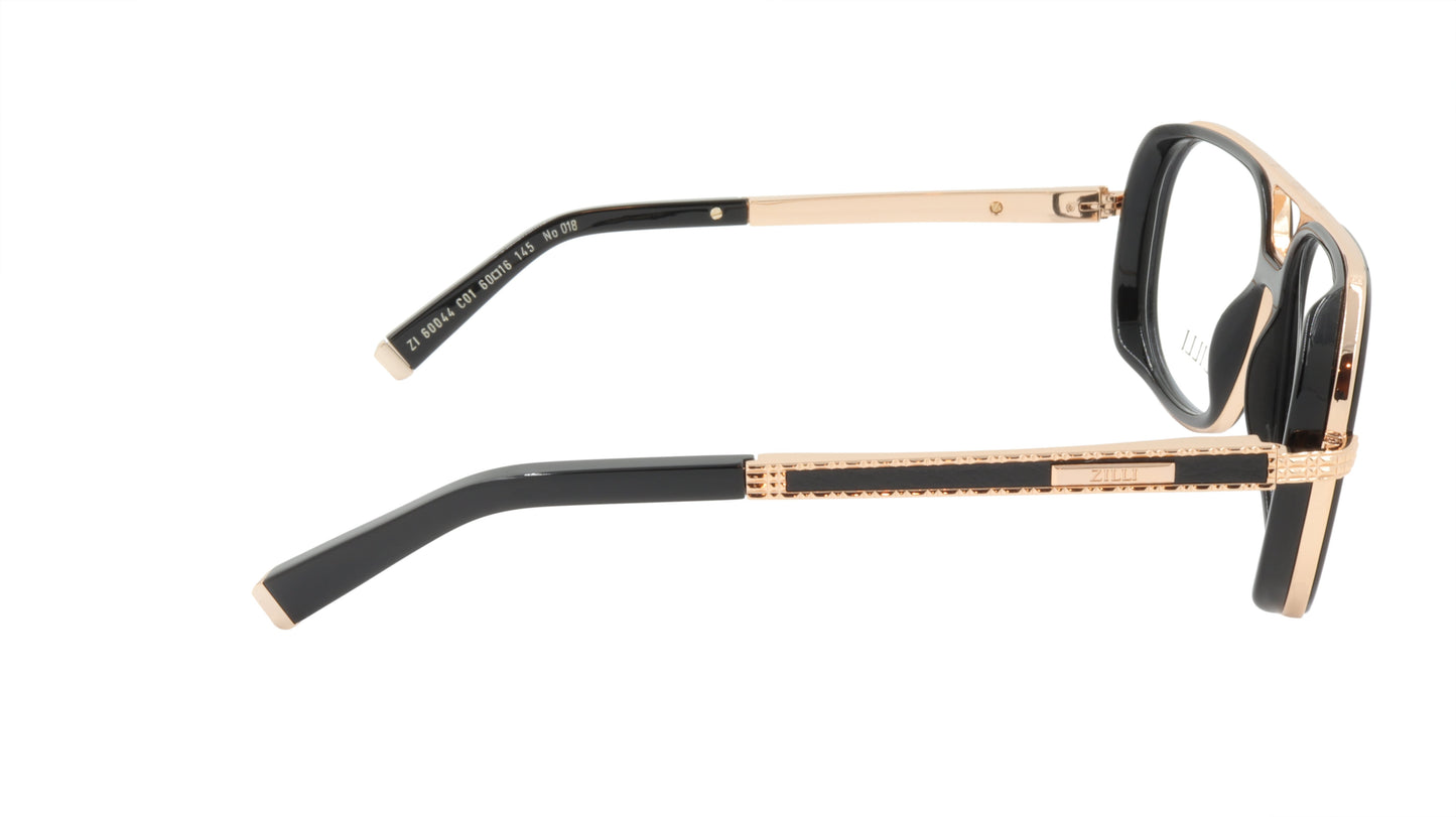 ZILLI Eyeglasses Frame Titanium Acetate Leather France Made ZI 60044 C01