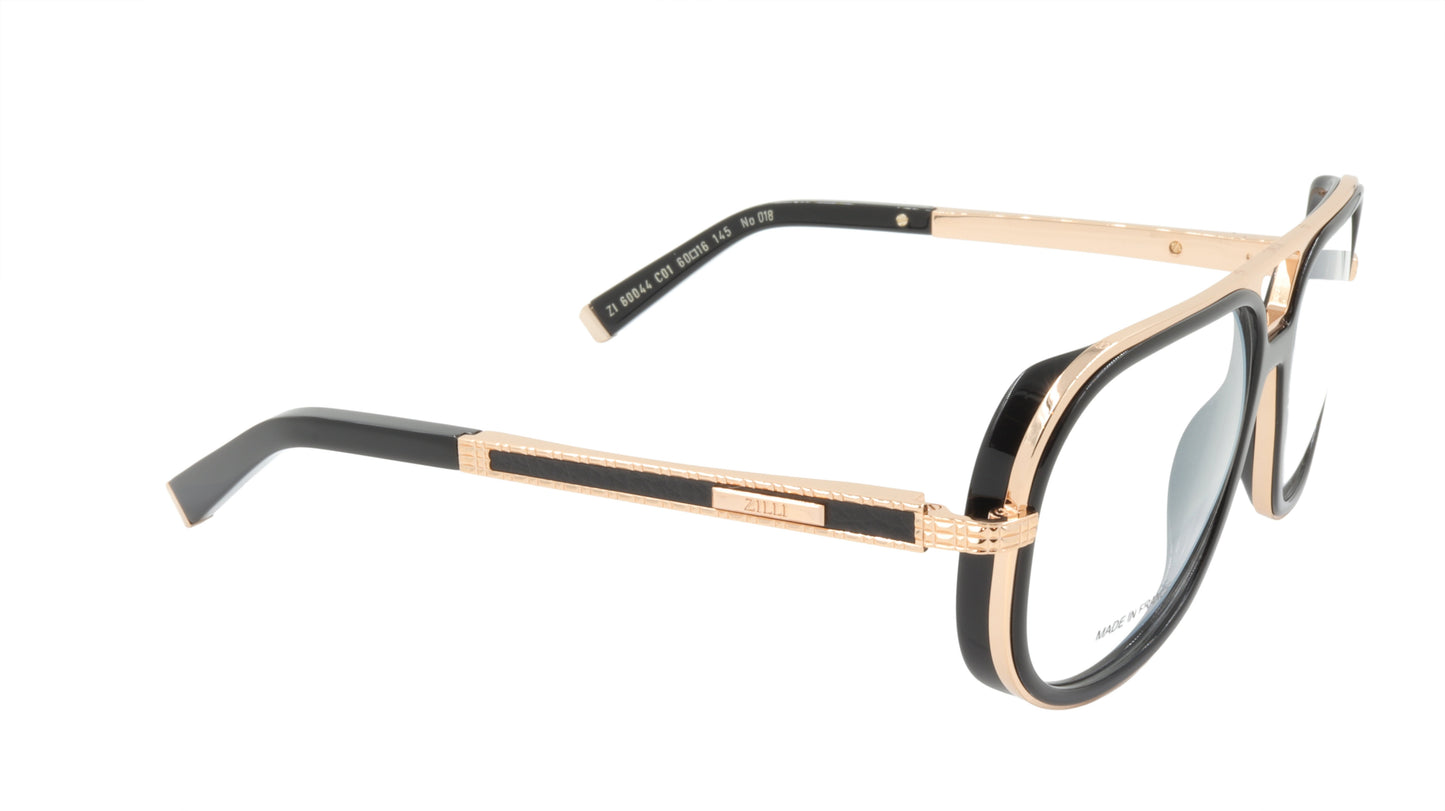 ZILLI Eyeglasses Frame Titanium Acetate Leather France Made ZI 60044 C01