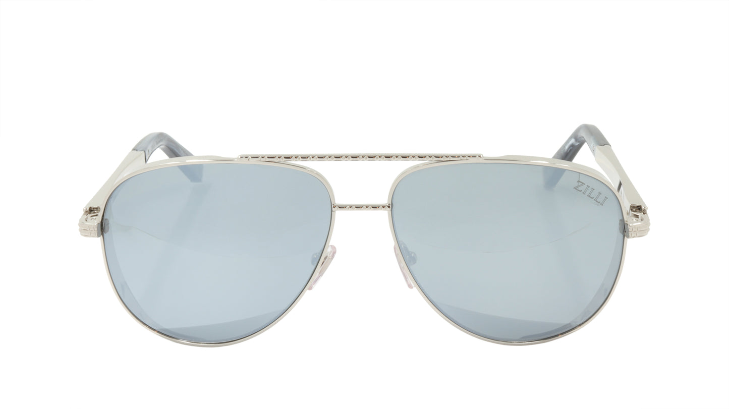 ZILLI Sunglasses Titanium Acetate Leather Polarized France Handmade ZI 65028 C06