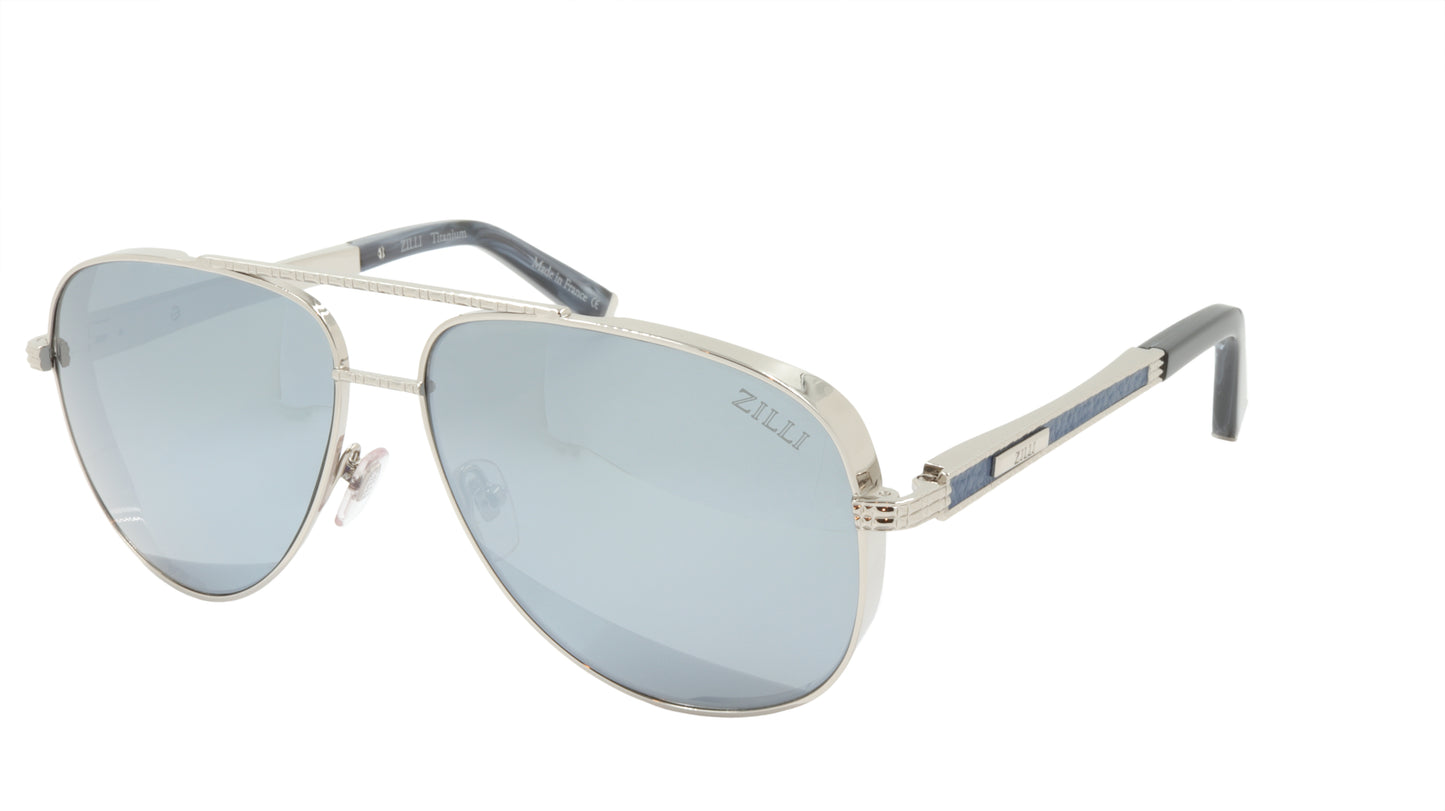 ZILLI Sunglasses Titanium Acetate Leather Polarized France Handmade ZI 65028 C06