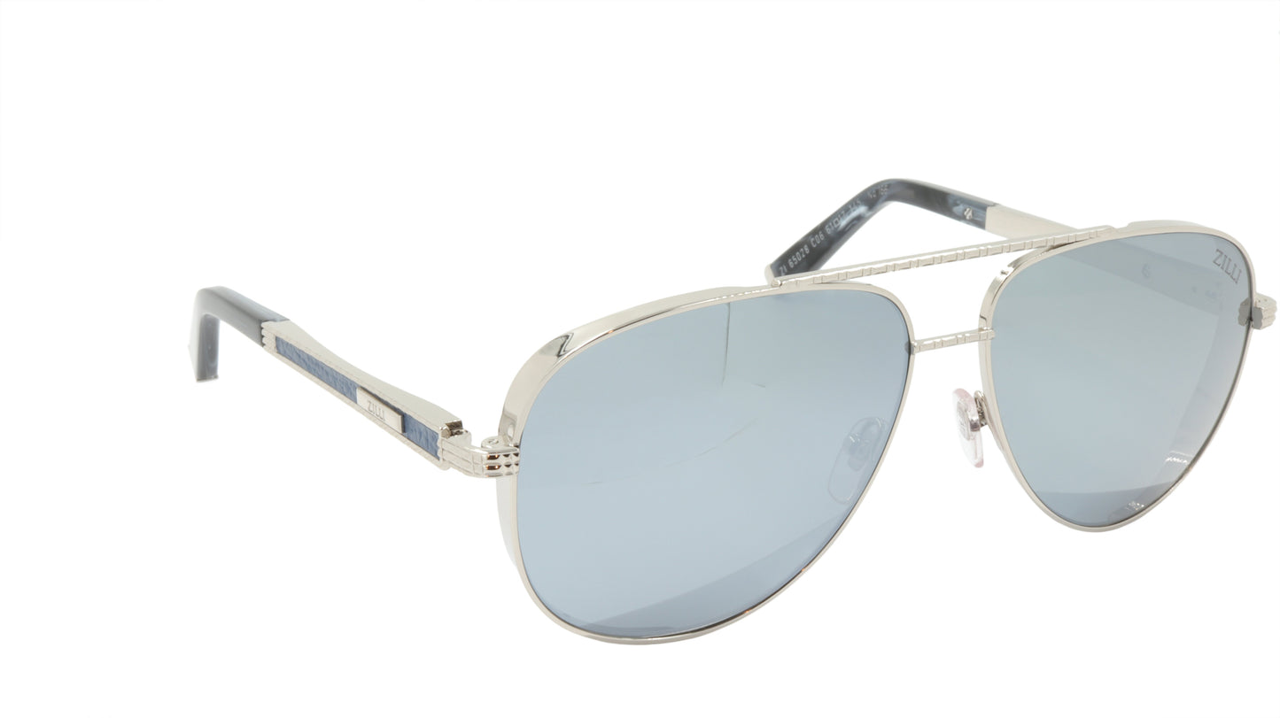 ZILLI Sunglasses Titanium Acetate Leather Polarized France Handmade ZI 65028 C06