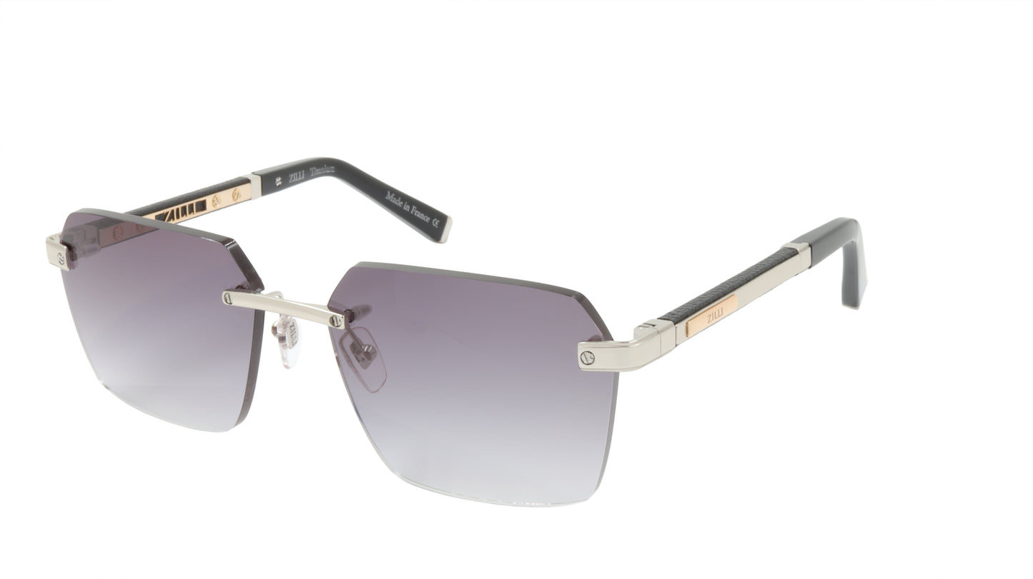 ZILLI Sunglasses Titanium Acetate Leather Gradient France Handmade ZI 65039 C02