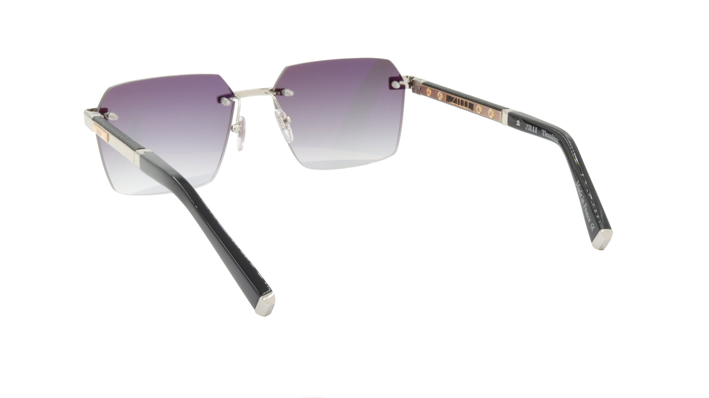 ZILLI Sunglasses Titanium Acetate Leather Gradient France Handmade ZI 65039 C02