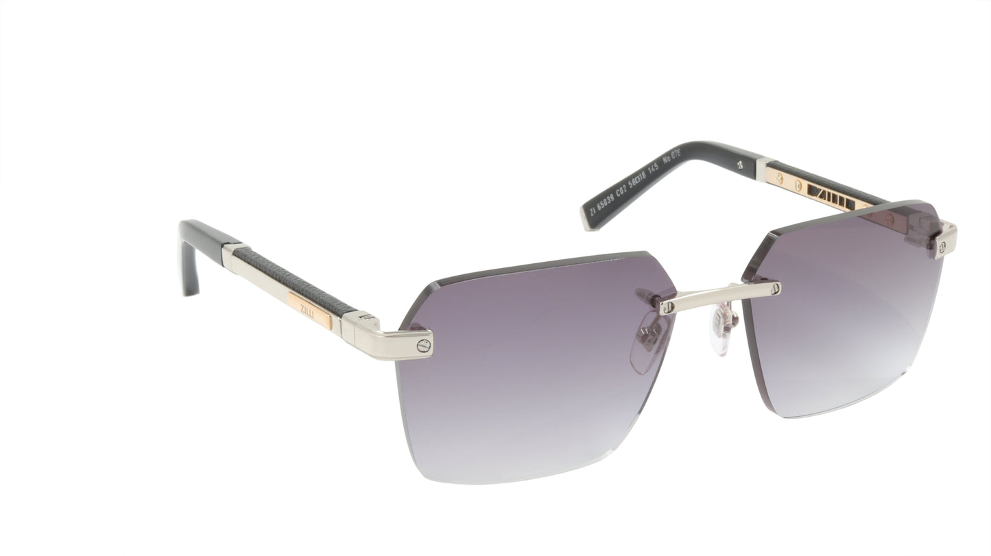 ZILLI Sunglasses Titanium Acetate Leather Gradient France Handmade ZI 65039 C02