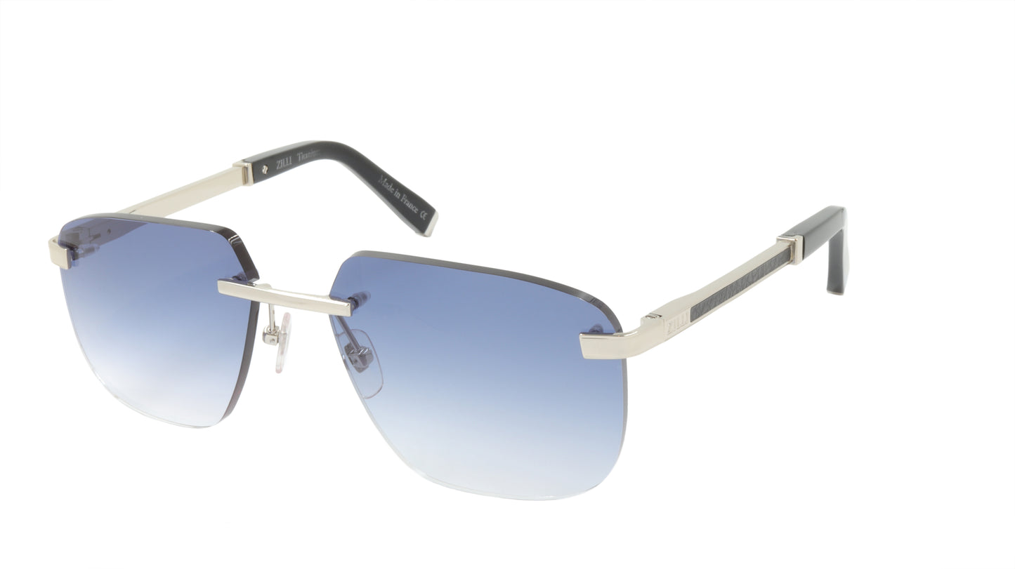 ZILLI Sunglasses Titanium Acetate Leather Gradient France Handmade ZI 65041 C03