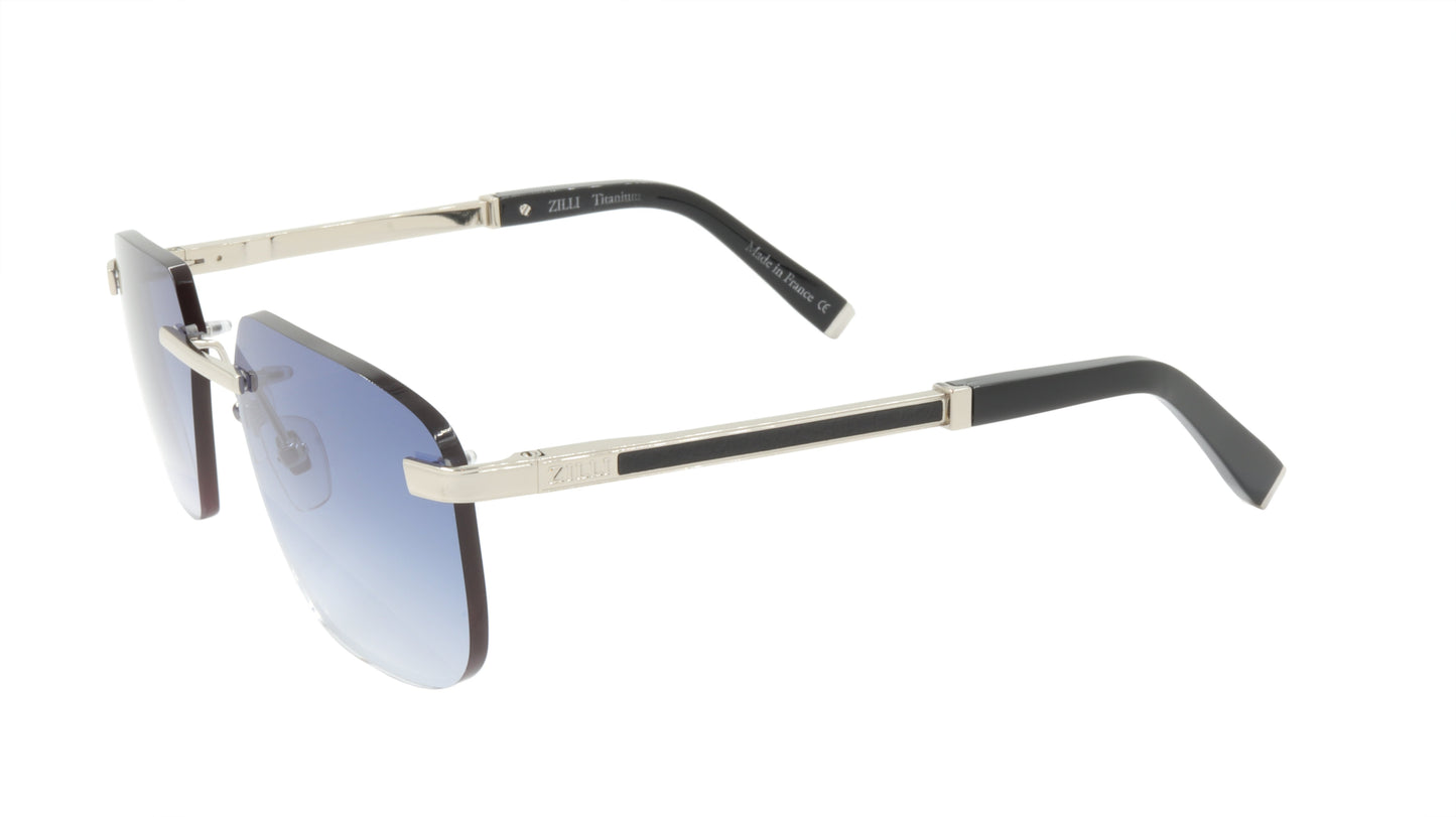 ZILLI Sunglasses Titanium Acetate Leather Gradient France Handmade ZI 65041 C03