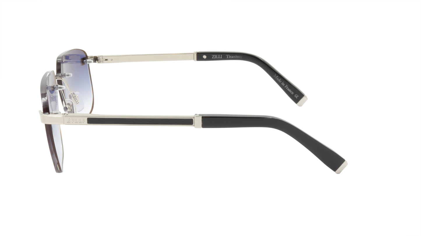 ZILLI Sunglasses Titanium Acetate Leather Gradient France Handmade ZI 65041 C03