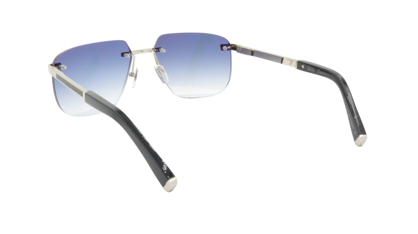 ZILLI Sunglasses Titanium Acetate Leather Gradient France Handmade ZI 65041 C03