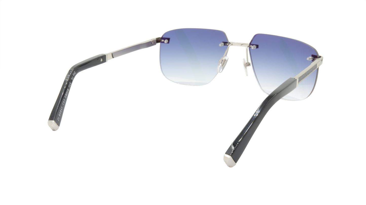 ZILLI Sunglasses Titanium Acetate Leather Gradient France Handmade ZI 65041 C03