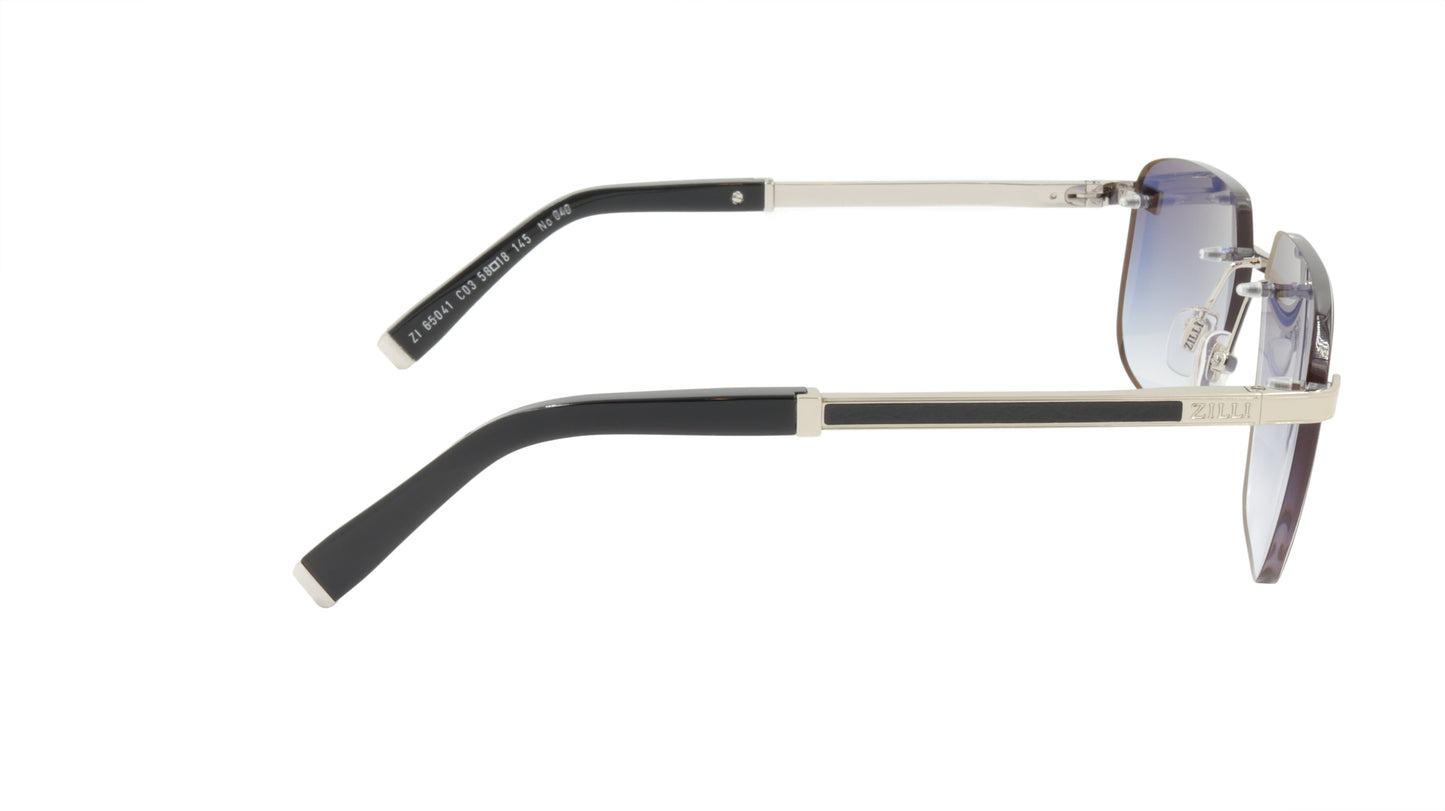 ZILLI Sunglasses Titanium Acetate Leather Gradient France Handmade ZI 65041 C03