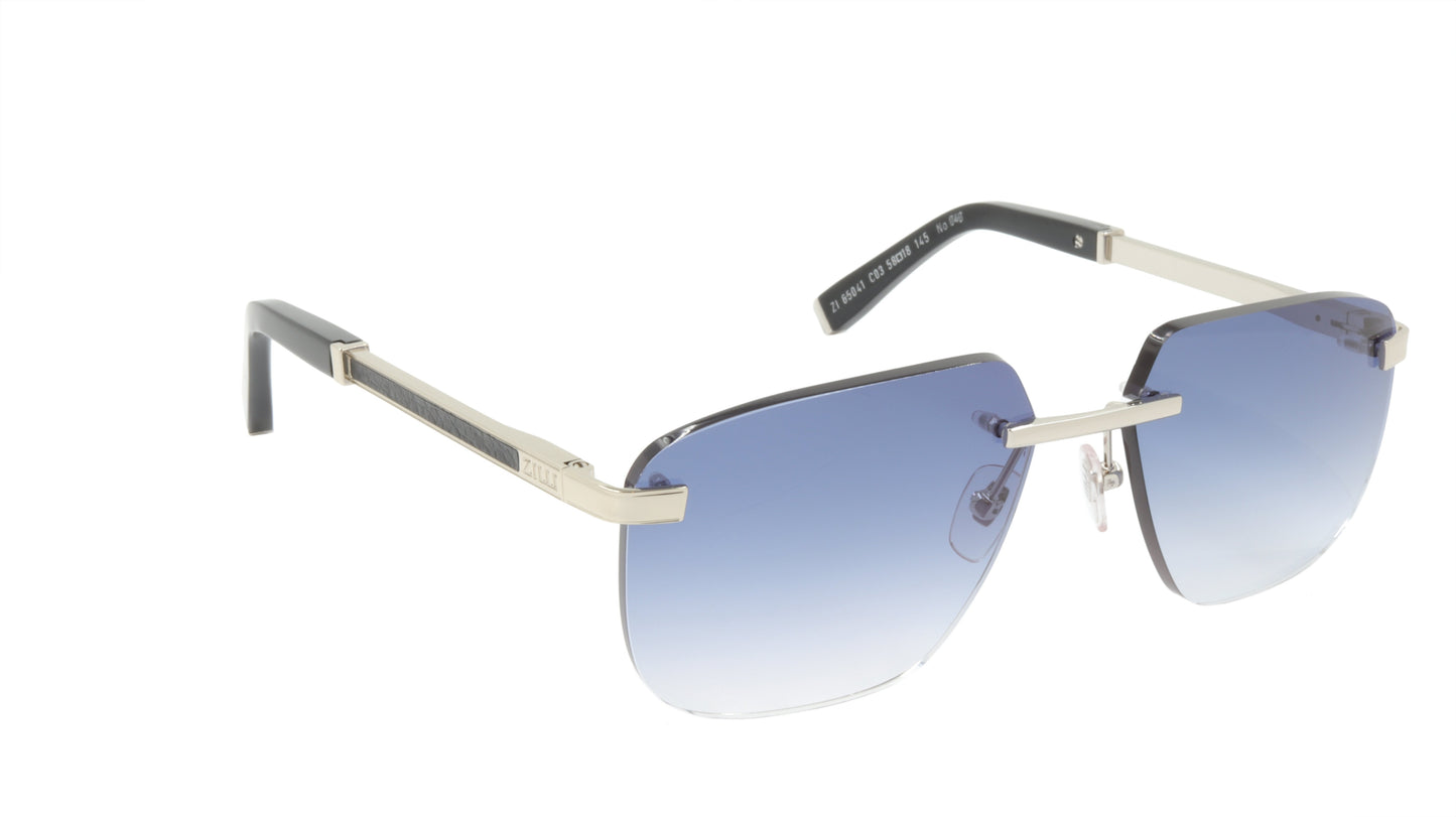 ZILLI Sunglasses Titanium Acetate Leather Gradient France Handmade ZI 65041 C03