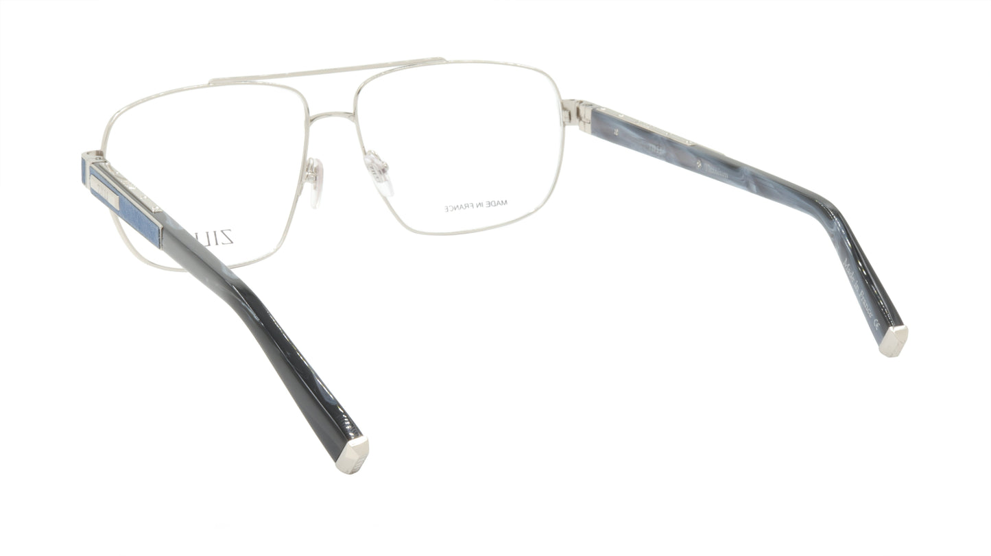 ZILLI Eyeglasses Frame Titanium Acetate Leather France Made ZI 60046 C03