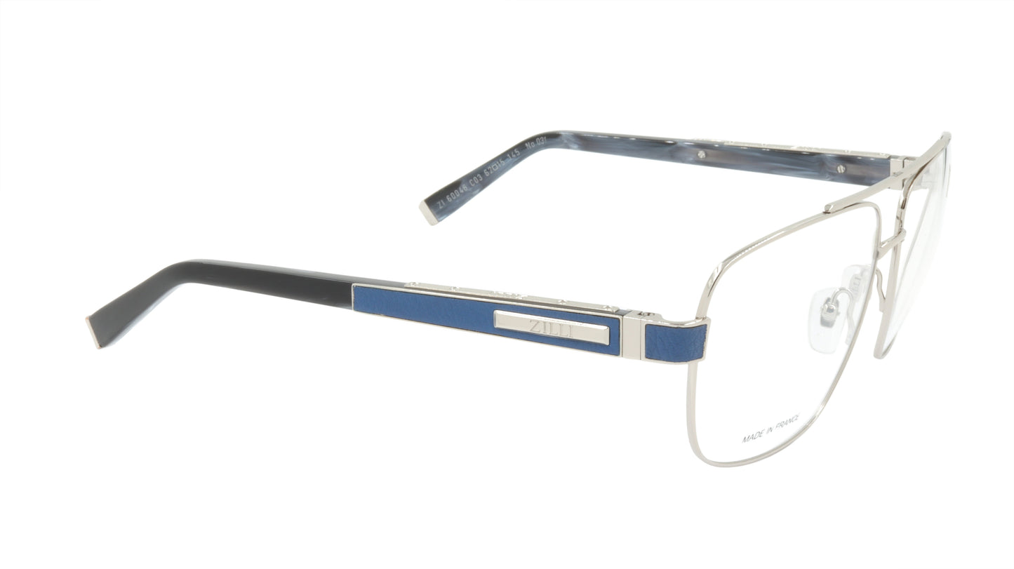 ZILLI Eyeglasses Frame Titanium Acetate Leather France Made ZI 60046 C03
