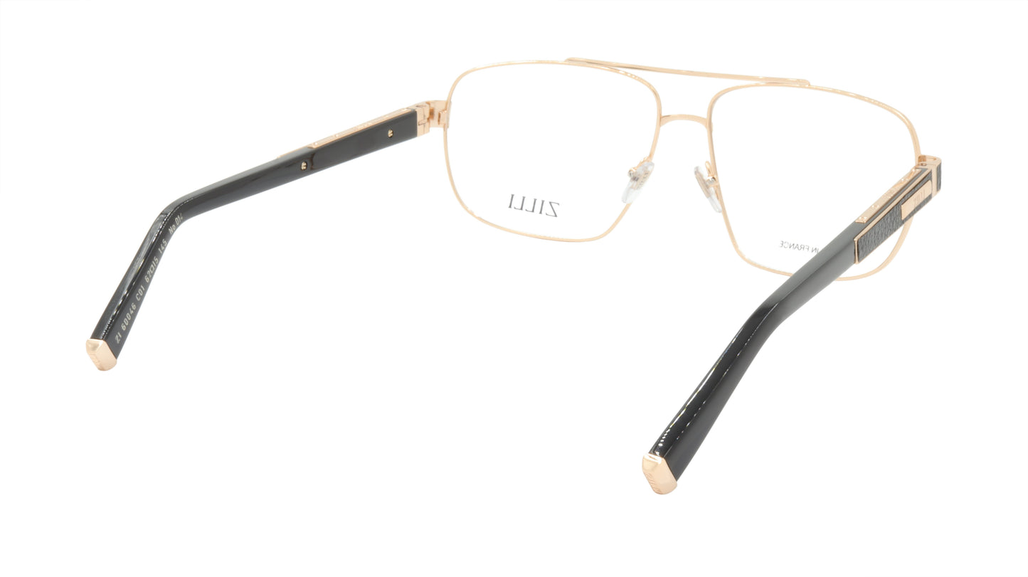 ZILLI Eyeglasses Frame Titanium Acetate Leather France Made ZI 60046 C01